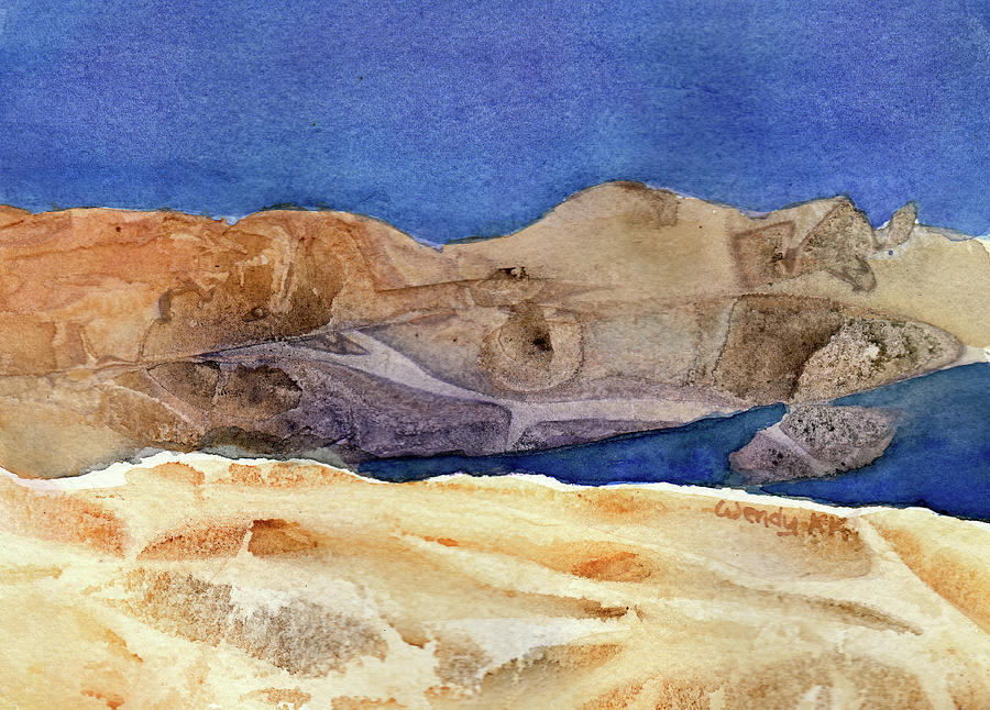 Desert Lake No 2 Painting by Wendy Keeney-Kennicutt