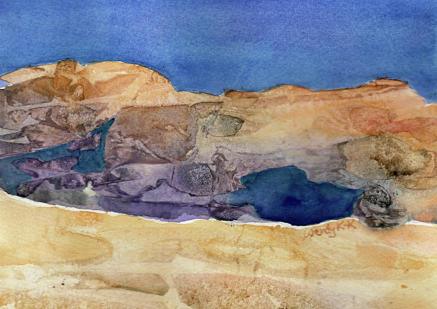 Desert Lake No 3 Painting by Wendy Keeney-Kennicutt