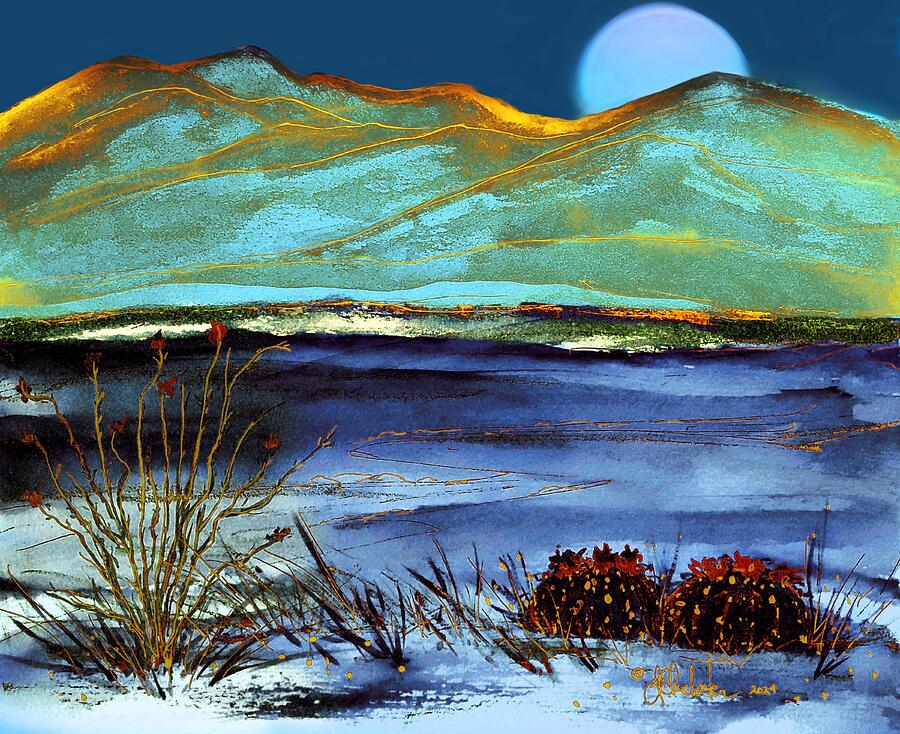Desert Moon Painting by Barbara Chichester Desert Moon Painting by Barbara Chichester