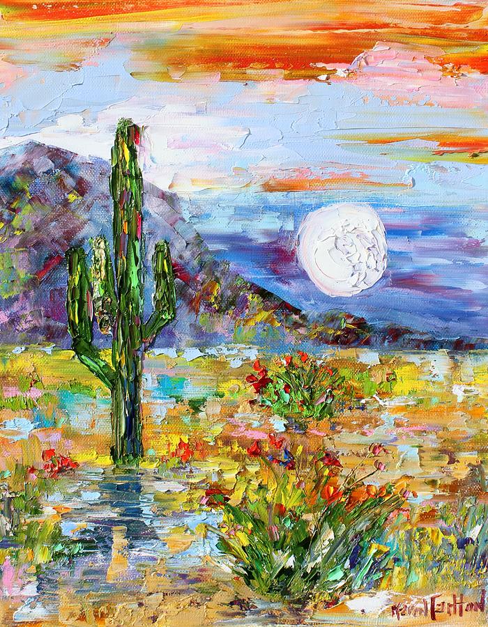 Desert Moon Painting by Karen Tarlton