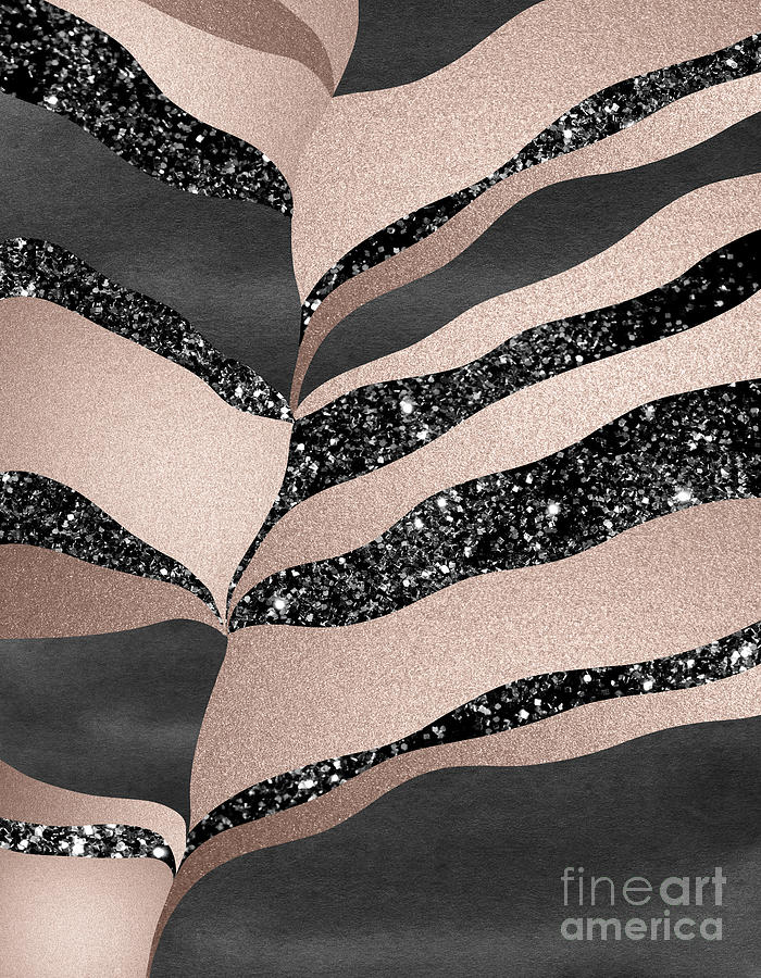 Desert Night Glam Stripes 1 Wall Decor Art Digital Art By Anitas And Bellas Art