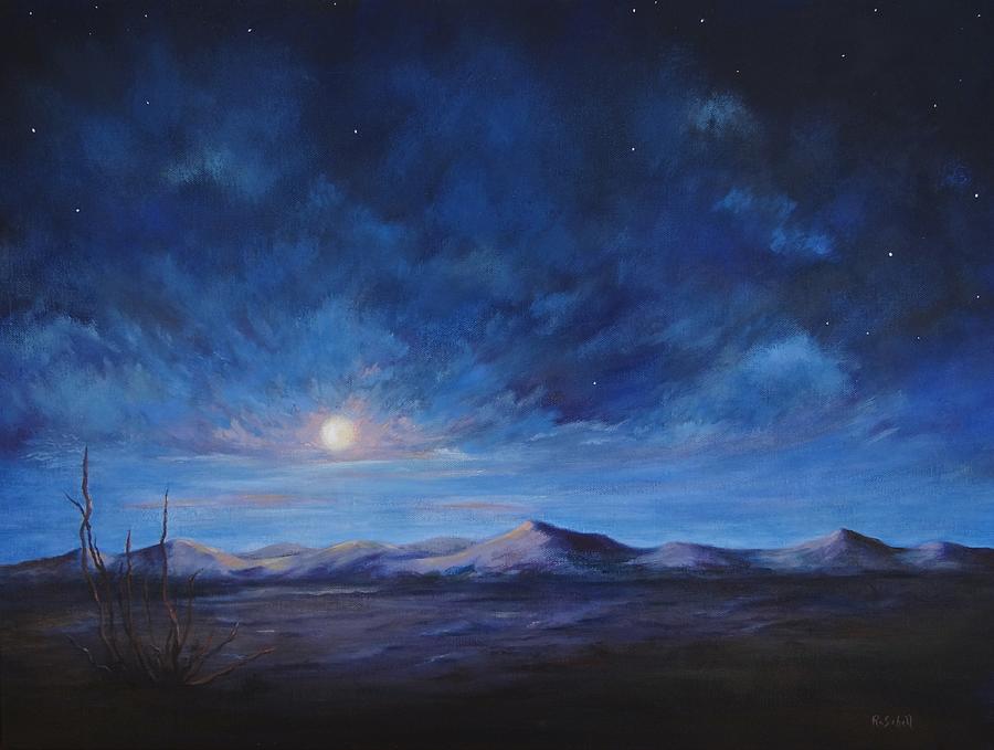 Desert Nights Painting by Roseanne Schellenberger