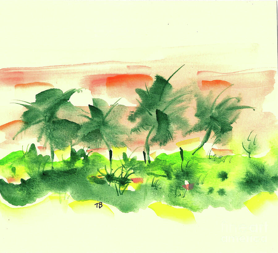 Desert Palms Painting by Terry Banderas