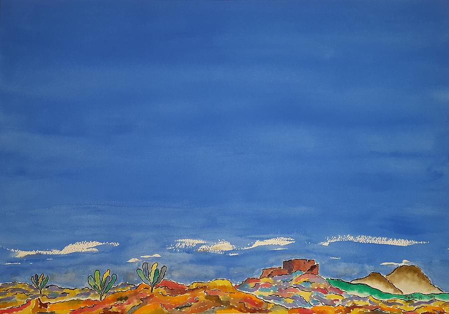 Desert Panorama Painting by John Klobucher
