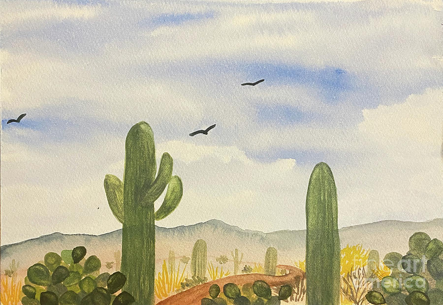 Desert Path Painting by Lisa Neuman