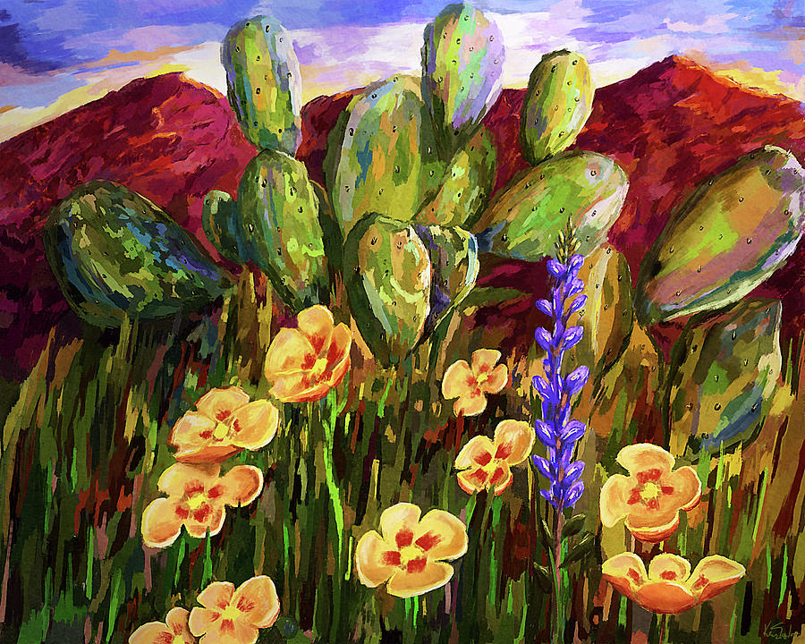 Desert Poppies Digital Art by Ken Taylor