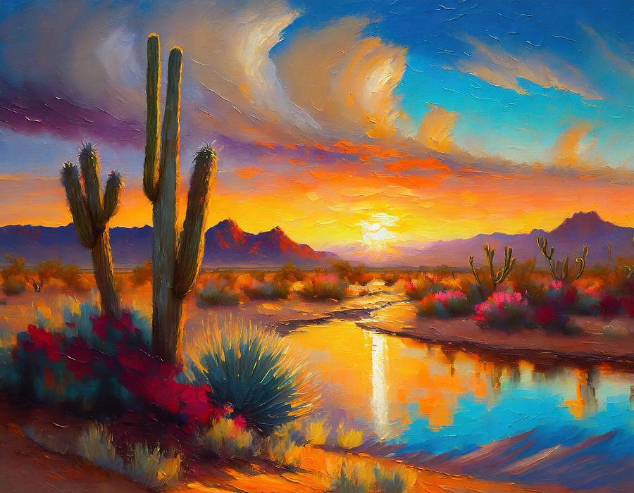 Desert Reflections Mixed Media by Susan Rydberg