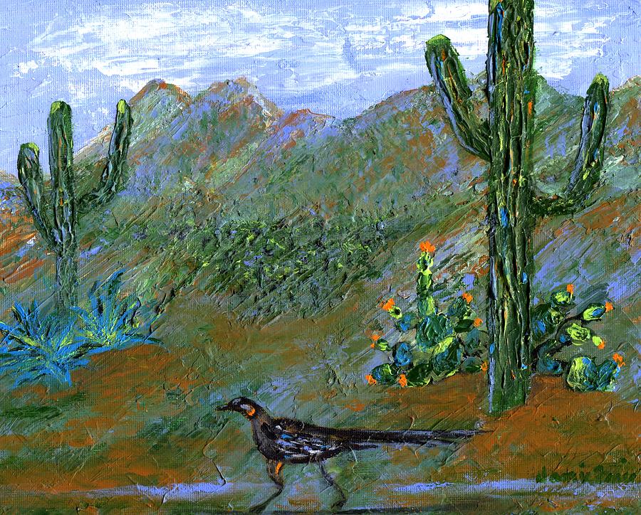 Desert Roadrunner Painting by Jamie Frier