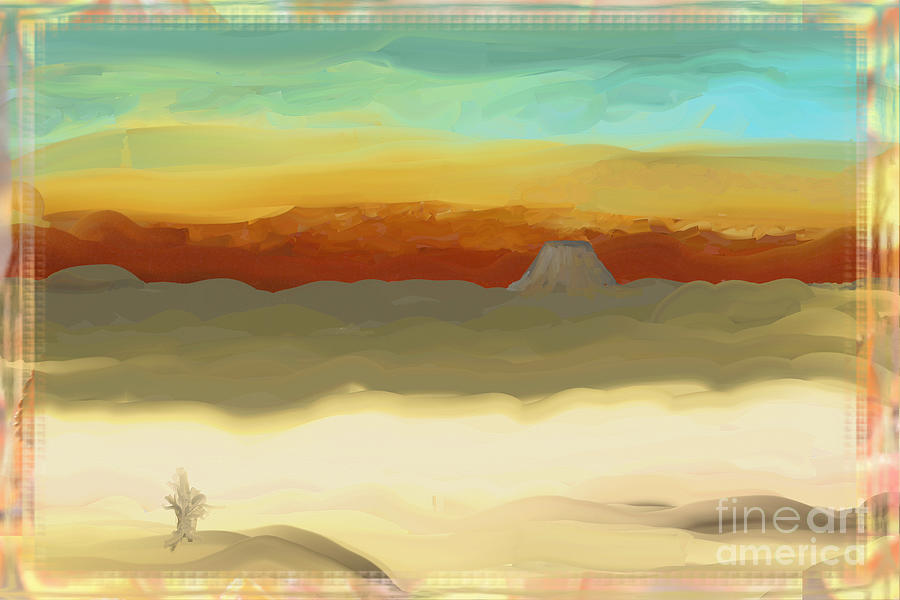 Desert Scene Painting Digital Art by Kae Cheatham