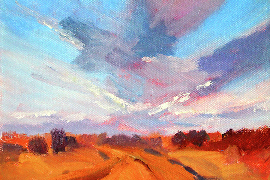 Desert Sky Landscape Painting by Nancy Merkle