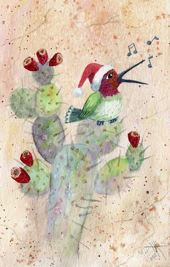 Anna's Hummingbird Painting - Desert Song by Marilyn Smith