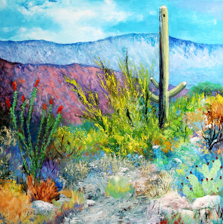 Desert Spring Colors Painting by M Diane Bonaparte
