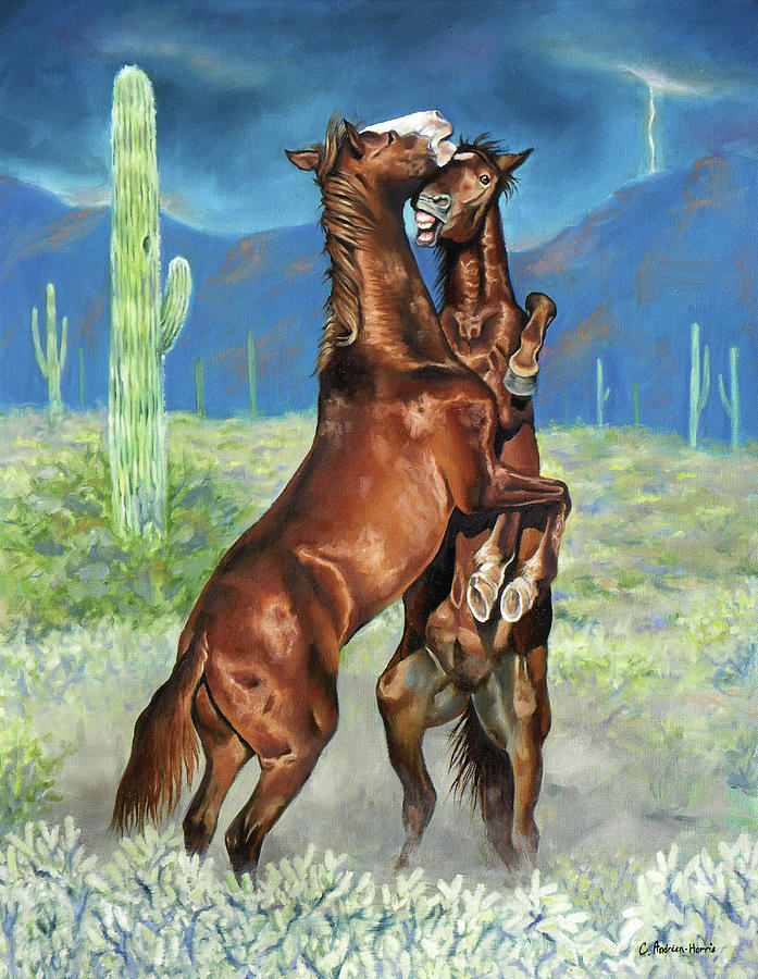 Horse Painting - Desert Storm by Carole Andreen-Harris