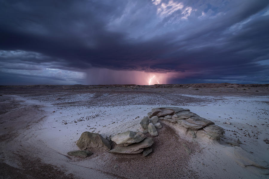 Desert Storm with Lightning Photograph by Wesley Aston