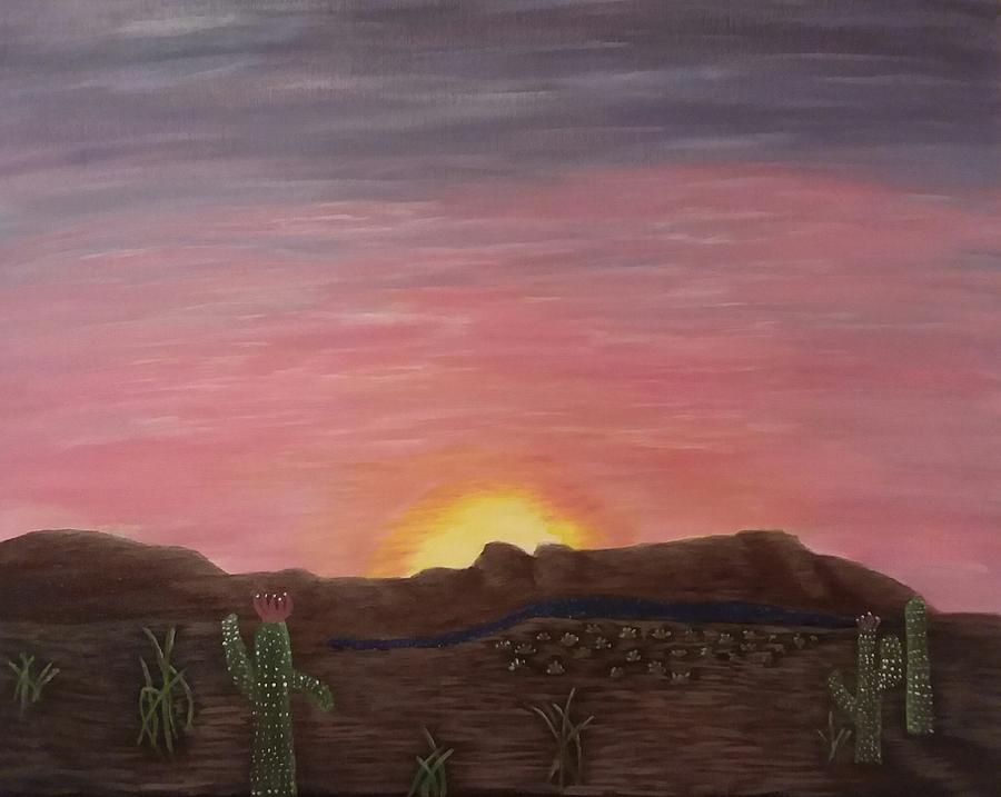 desert sun painting