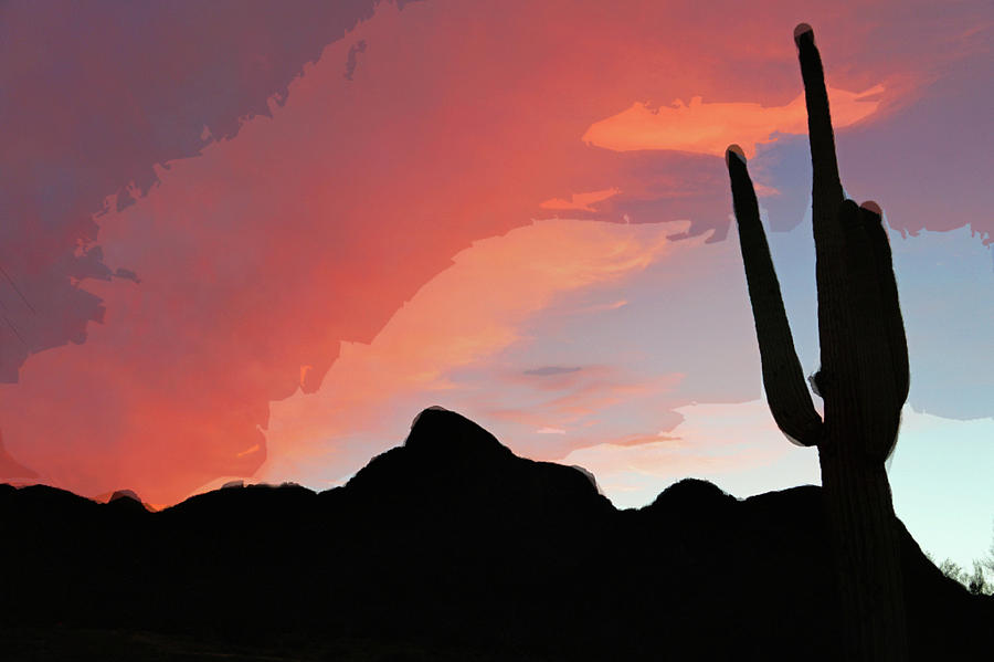 Desert Sunset 3 Cutout Series Photograph by JustJeffAz Photography