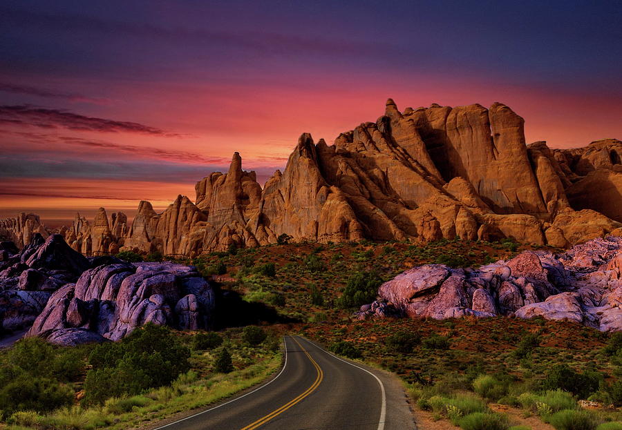 Desert Sunset Drive Photograph by Russ Harris