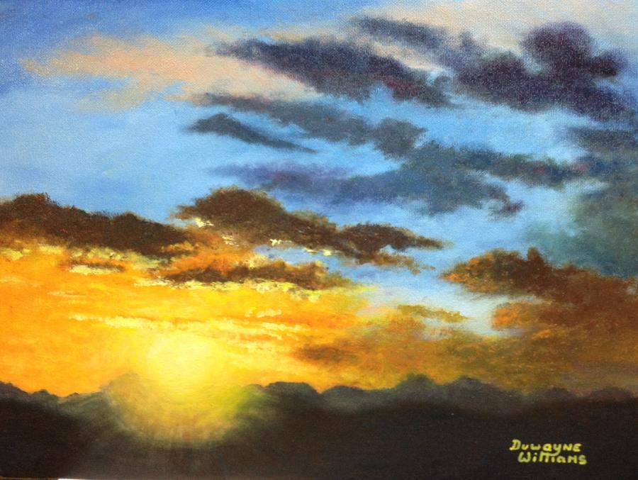 Desert Sunset Painting by Duwayne Williams