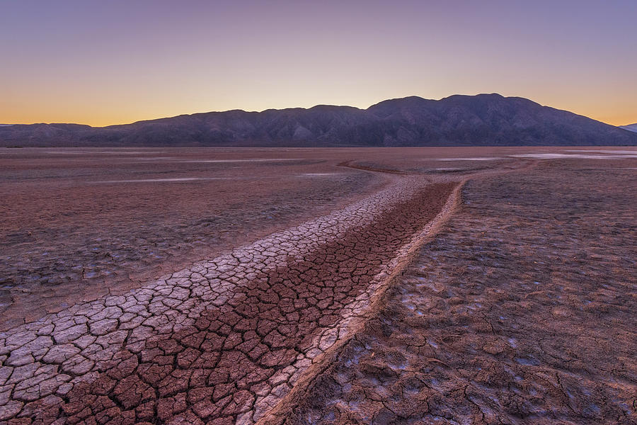 Desert Twilight, Clark Lake and Coyote Mountain Photograph by Alexander Kunz