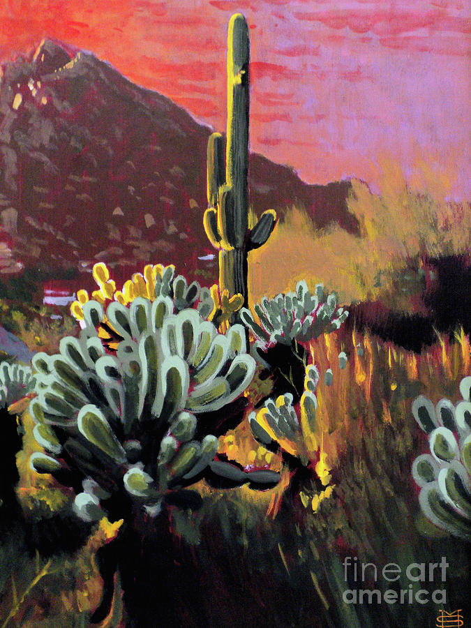 Desert View Painting By Michael Stoyanov