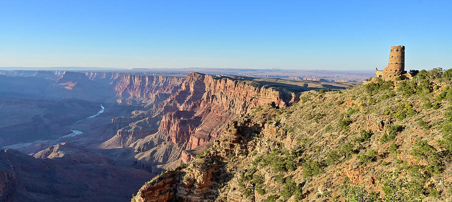 Desert view watchtower pano Photograph by Ed Stokes