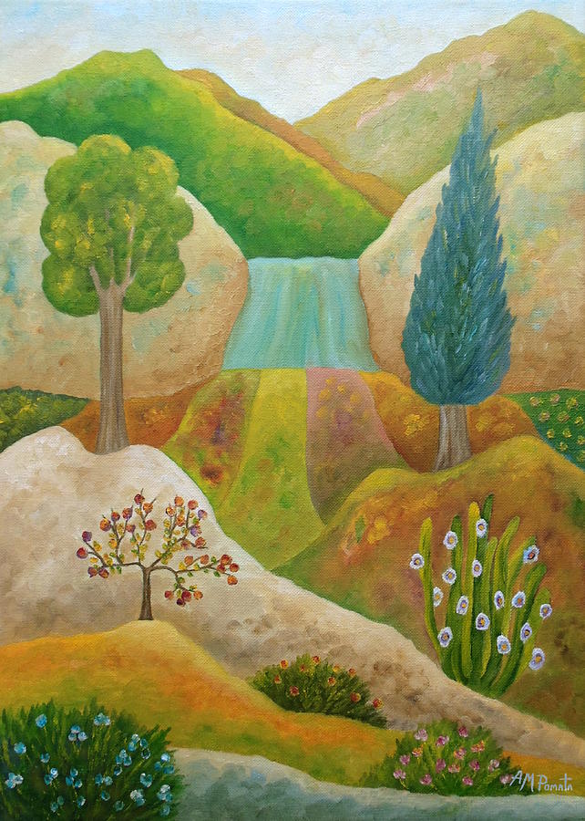 Desert Wellspring Painting by Angeles M Pomata