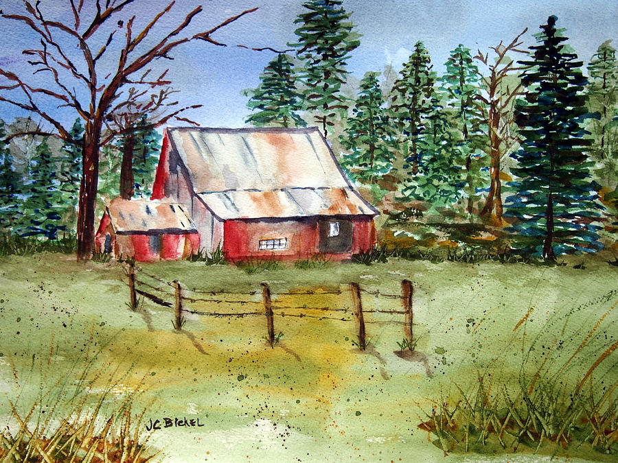 Deserted Barn Painting by Jacquelin Bickel
