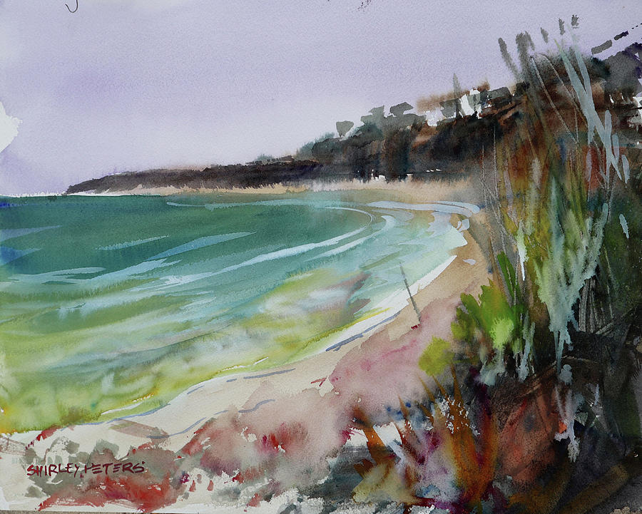 Deserted Beach  Painting by Shirley Peters