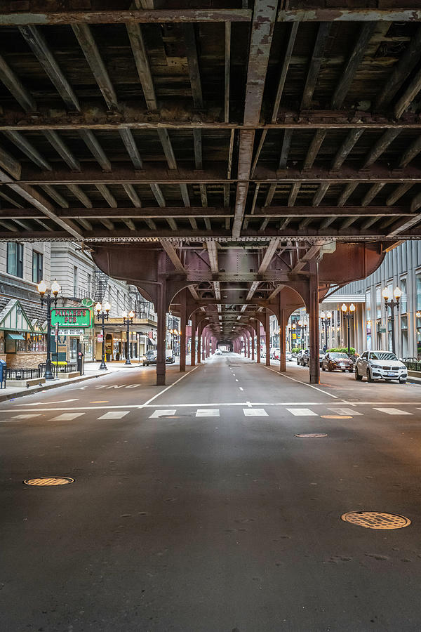 Deserted Chicago Under the L Photograph by Laura Hedien