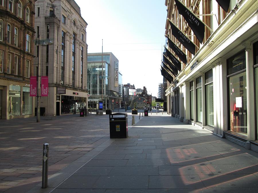 deserted street of Glasgow Photograph by Martin Smith