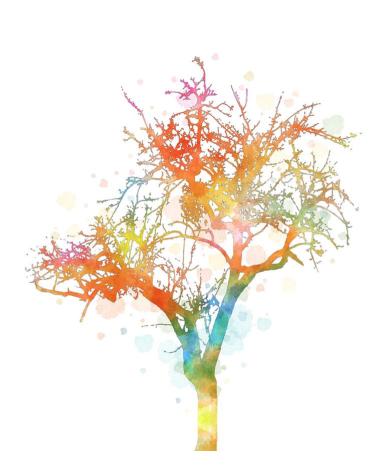 Design 169 multicolor tree Digital Art by Lucie Dumas