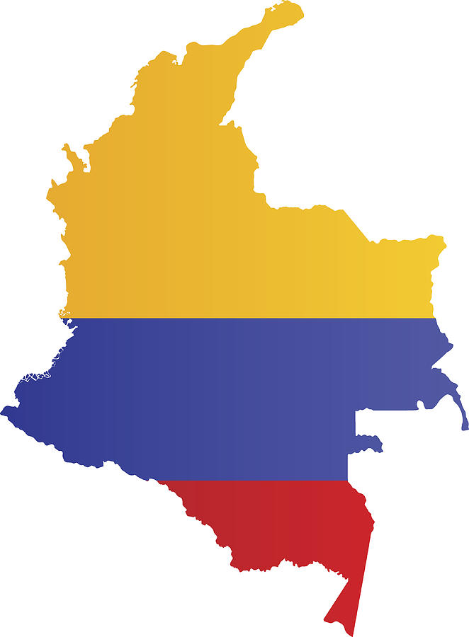 Design Flag-Map of Colombia Drawing by Poligrafistka