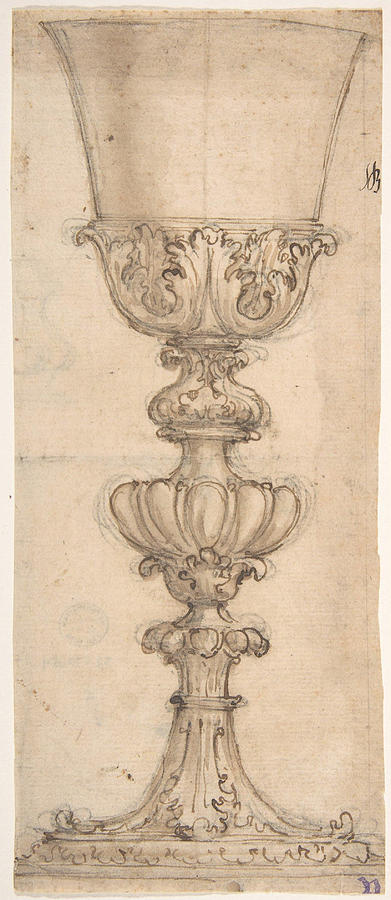 Giovanni Painting - Design For A Chalice Recto Design For The Base Of A Vase Verso by Giovanni Battista Foggini Giovanni Painting - Design For A Chalice Recto Design For The Base Of A Vase Verso by Giovanni Battista Foggini