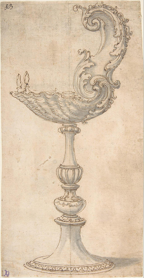 Giovanni Painting - Design For A Cup Or Reliquary Composed Of A Shell And S Volute by Giovanni Battista Foggini Giovanni Painting - Design For A Cup Or Reliquary Composed Of A Shell And S Volute by Giovanni Battista Foggini
