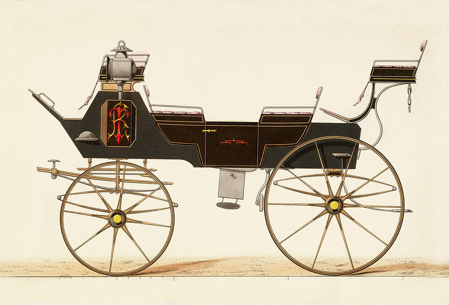 Design for Early Style Drag with No Top ca 1860 Drawing by Bob Pardue