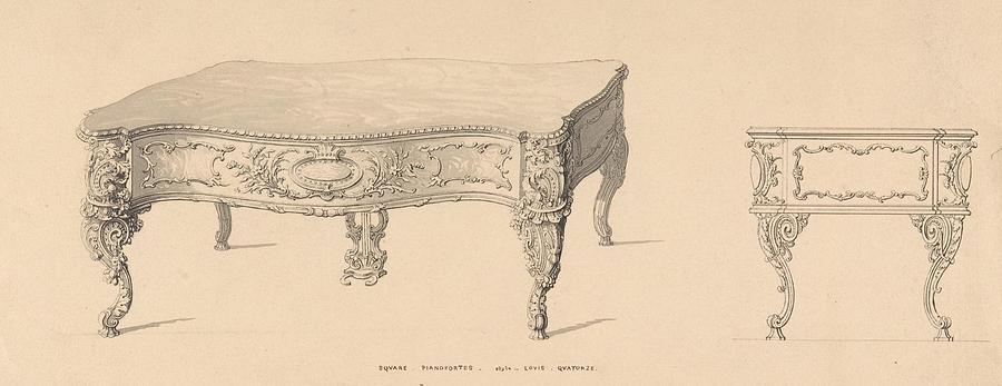 Design for Square Pianoforte Louis Quatorze Style Drawing by Robert William  Hume English - Pixels