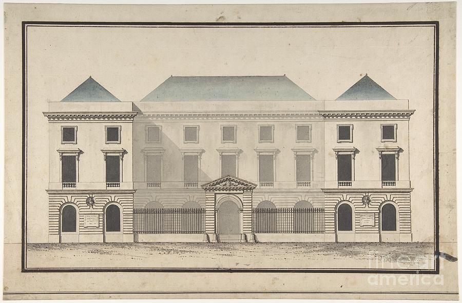 Design for the College de France, Paris Elevation of Court Front ...