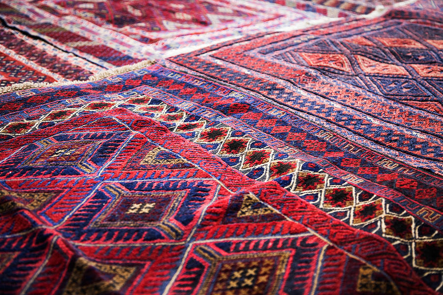 Design on rug in market Photograph by Image Source
