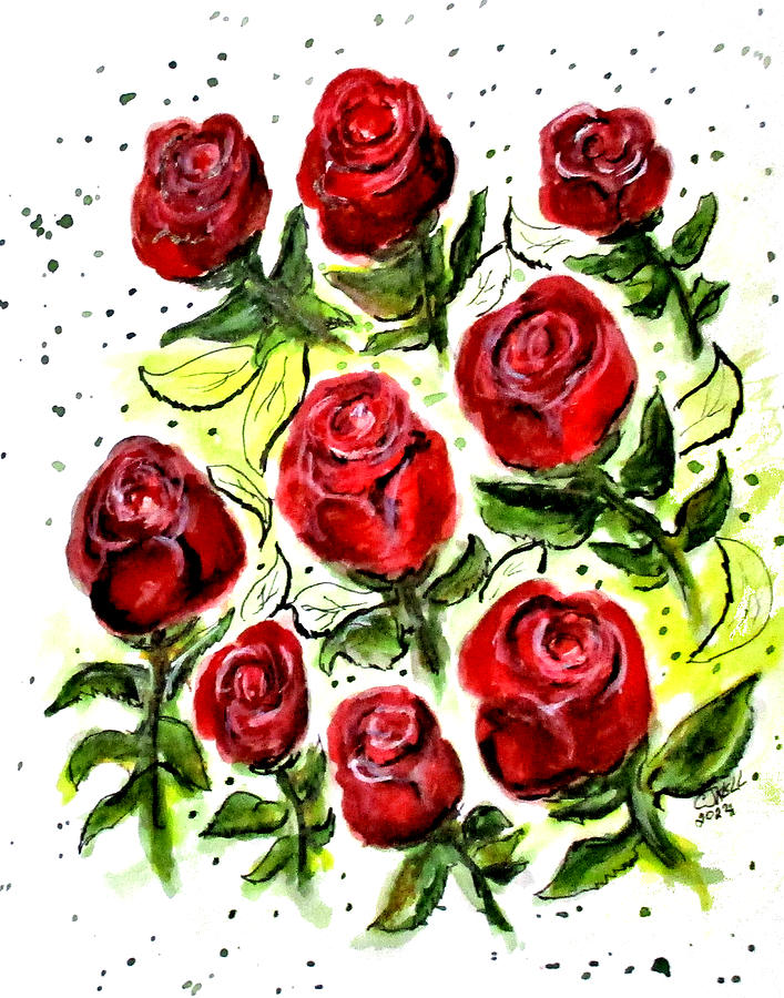 Designer Roses Painting by Clyde J Kell