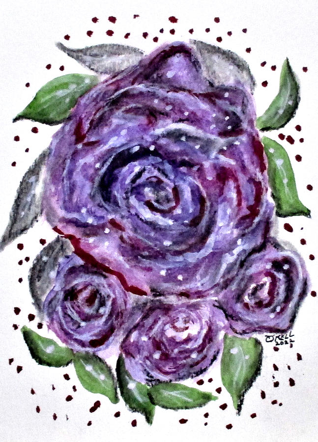 Designer Roses No2. Painting by Clyde J Kell