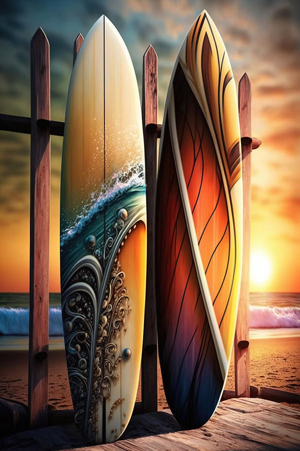 Designer Surfboards 2 Digital Art by Athena Mckinzie