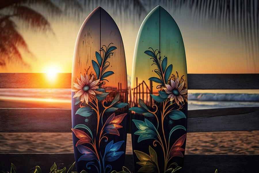 Designer Surfboards Digital Art by Athena Mckinzie