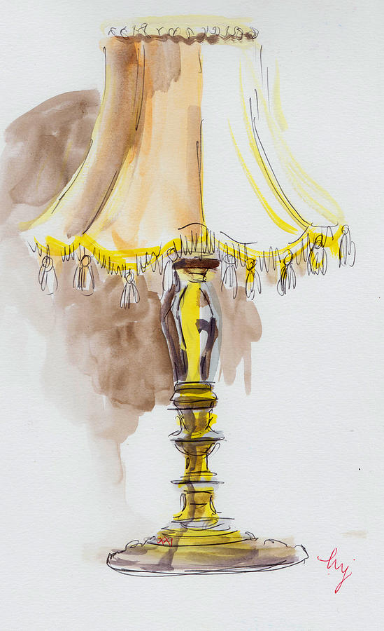 Desk lamp illustration Painting by Mike Jory