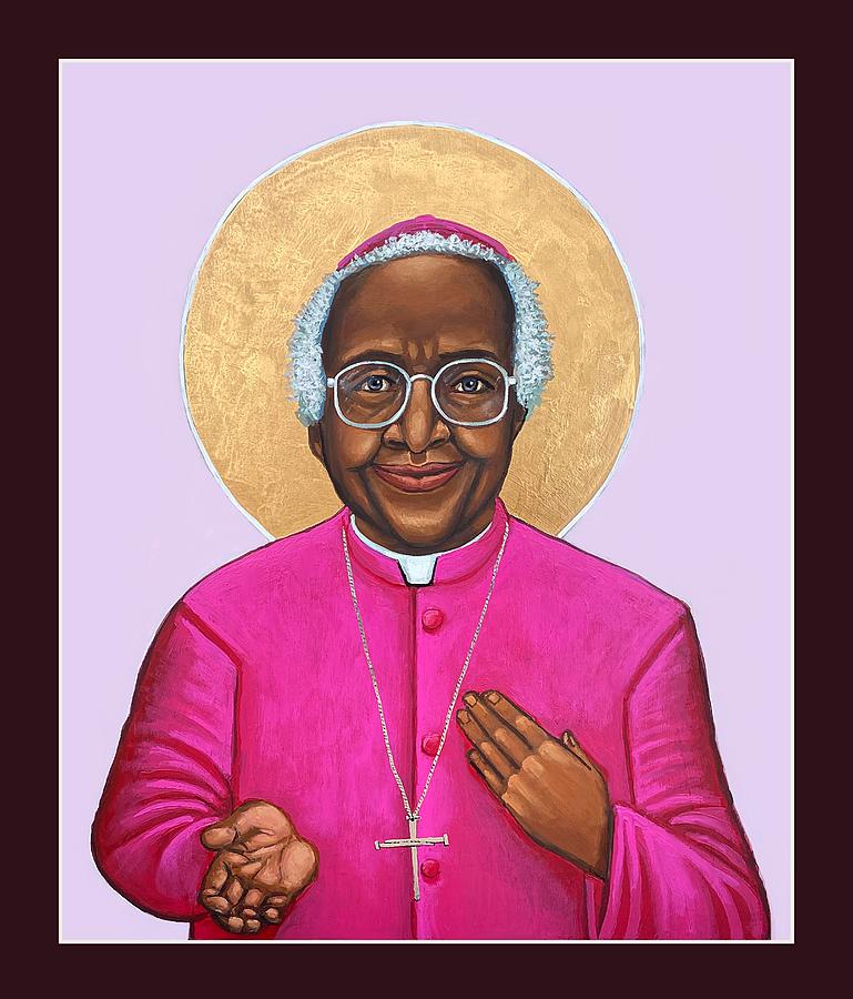 Portrait Painting - Desmond Tutu by Kelly Latimore