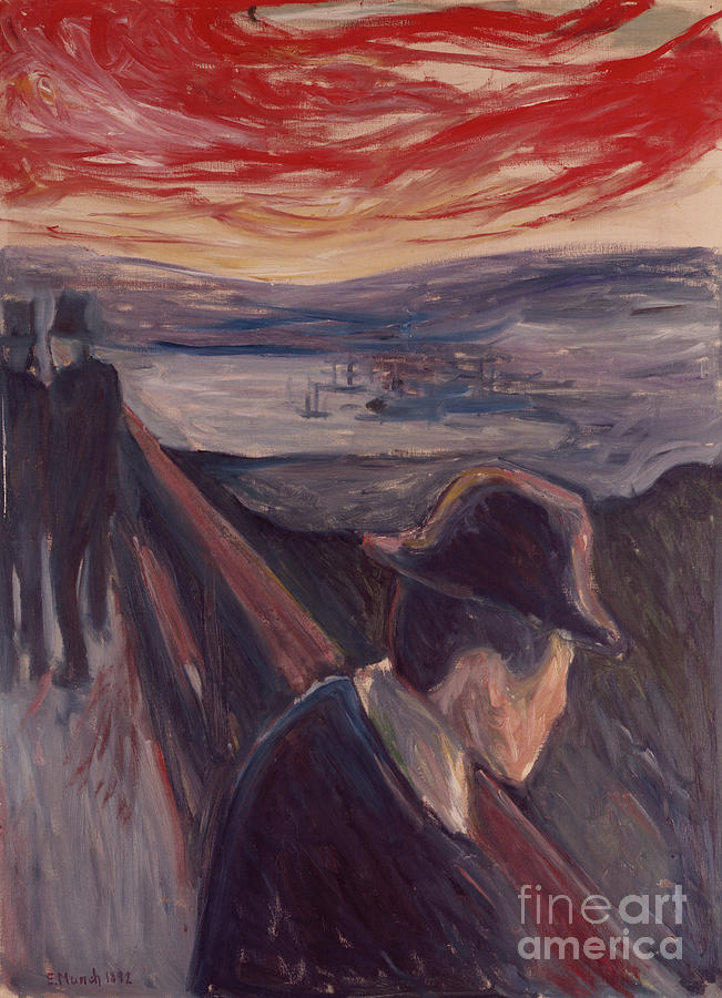 Despair, 1892 Painting by O Vaering by Edvard Munch