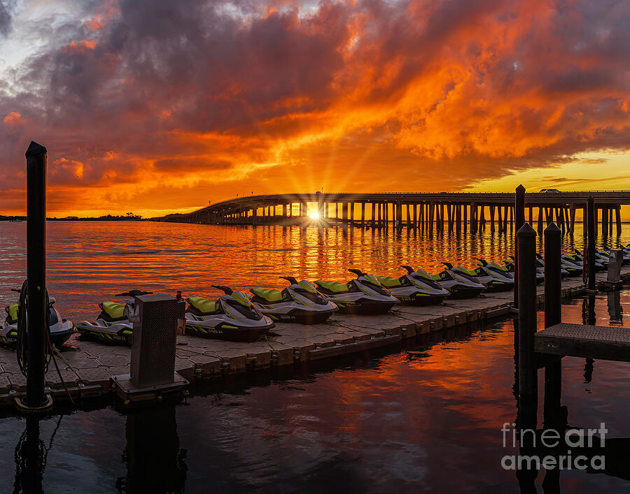 Destin Boardwalk Sunset Photograph by Nick Zelinsky Jr
