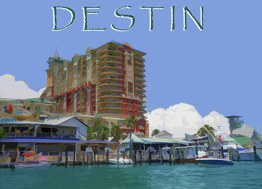 Destin Florida Graphic Poster Digital Art by Dan Sproul