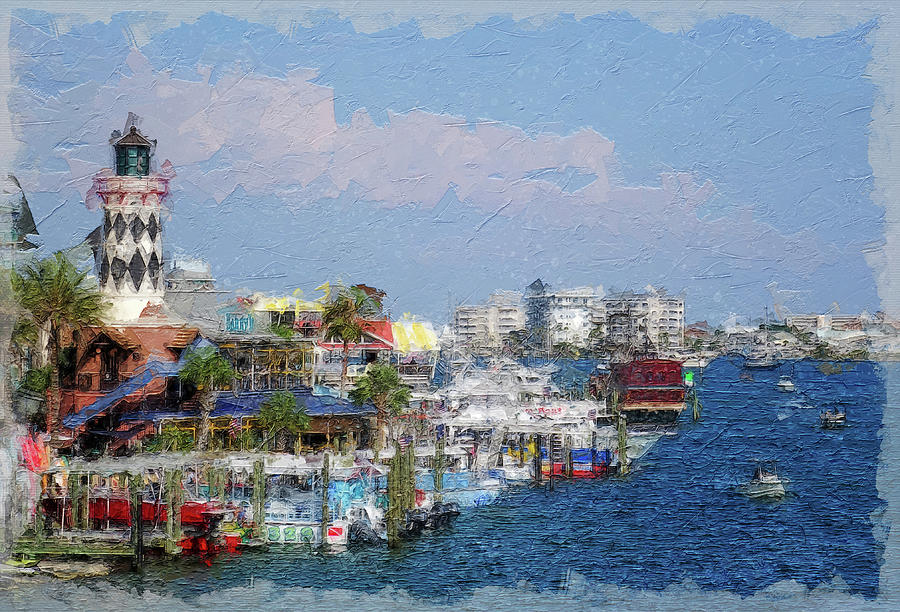 Destin Harbor Walk Painting Painting by Dan Sproul