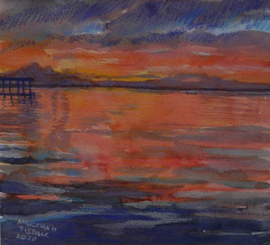 Destin Sunset Painting by Martha Tisdale