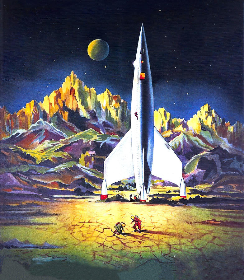 Space Painting - Destination Moon, 1950, movie poster painting by Movie World Posters